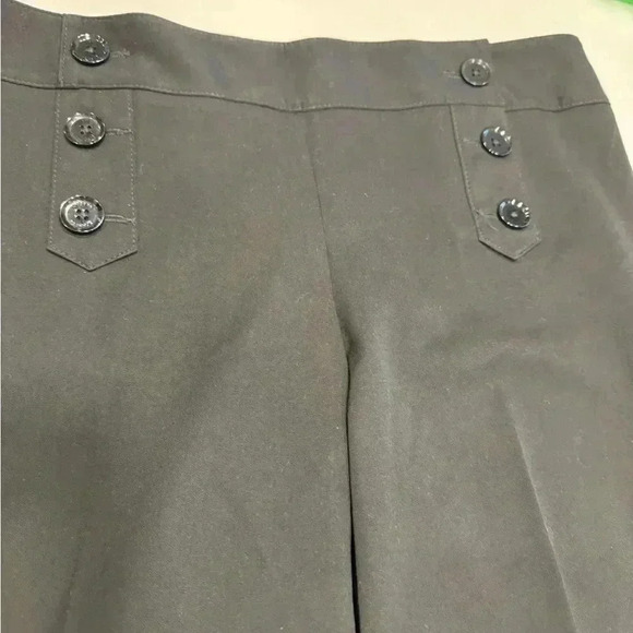 French connection women’s black wife leg pants w/sailor style button front sz 8 - Picture 9 of 12